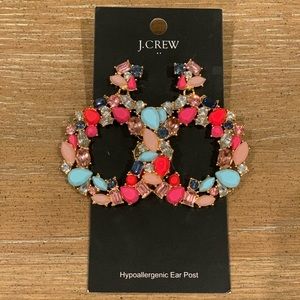 J. Crew multi-stone pink and blue earrings! New!